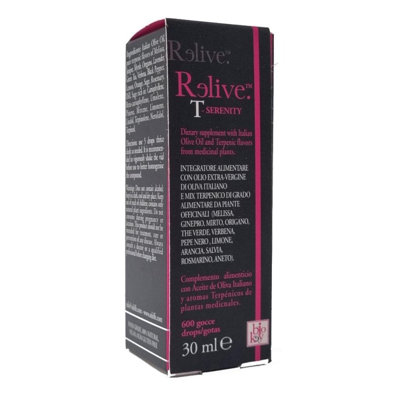 Relive Serenity Bio Gocce 30 ml Integratore Naturale Rilassante e Antistress