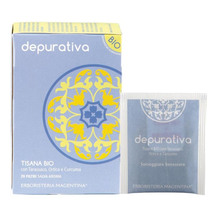 Tisana depurativa bio 20 filtri - tisana biologica depurativa per drenaggio e detox