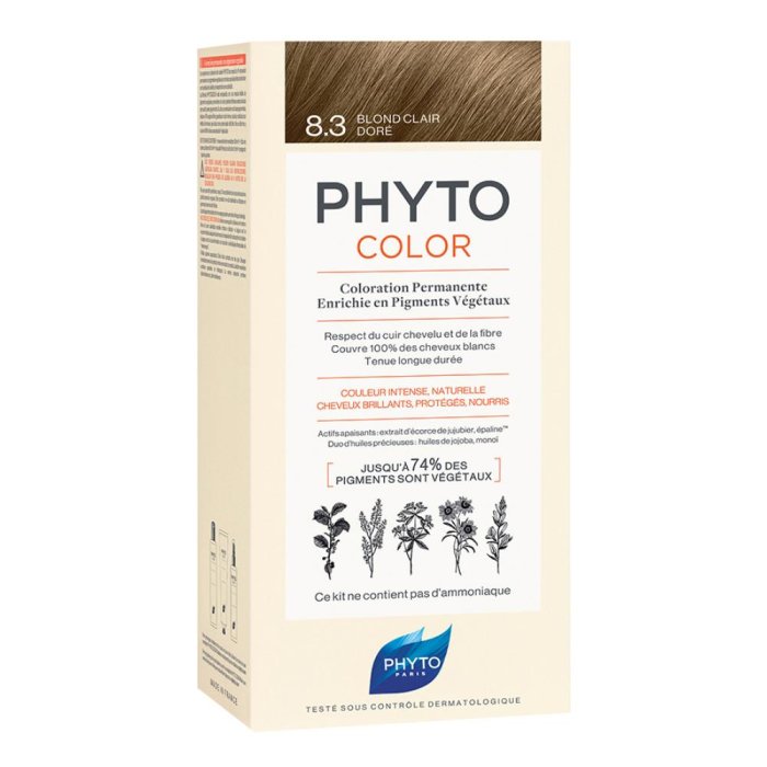 Phyto Capelli Sani e Splendenti Phyto Color Colorazione Permanente Delicata 8.3 Biondo Chiaro Dorato