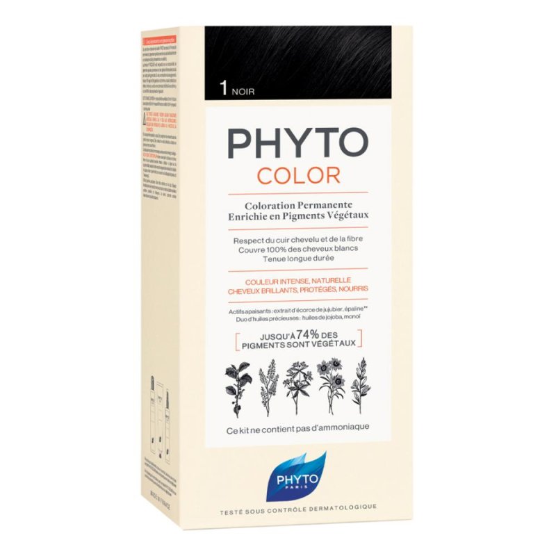 Phyto Capelli Sani e Splendenti Phyto Color Colorazione Permanente Delicata 1 Nero Intenso