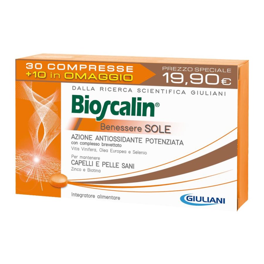 Bioscalin Sole Compresse 30+10 Integratore per Capelli e Pelle Protezione dai Danni del Sole