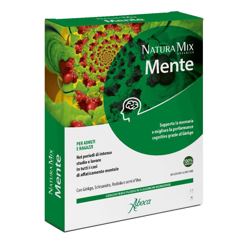 Aboca  Societa' Agricola Natura Mix Advanced Mente 10 Flaconcini 150 G