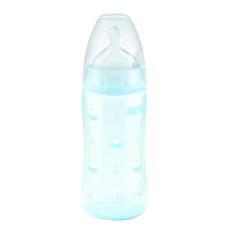 NUK Bib.R&B Sil.Blu 0-6m 300ml NUK Bib.R&B Sil.Blu 0-6m 300ml