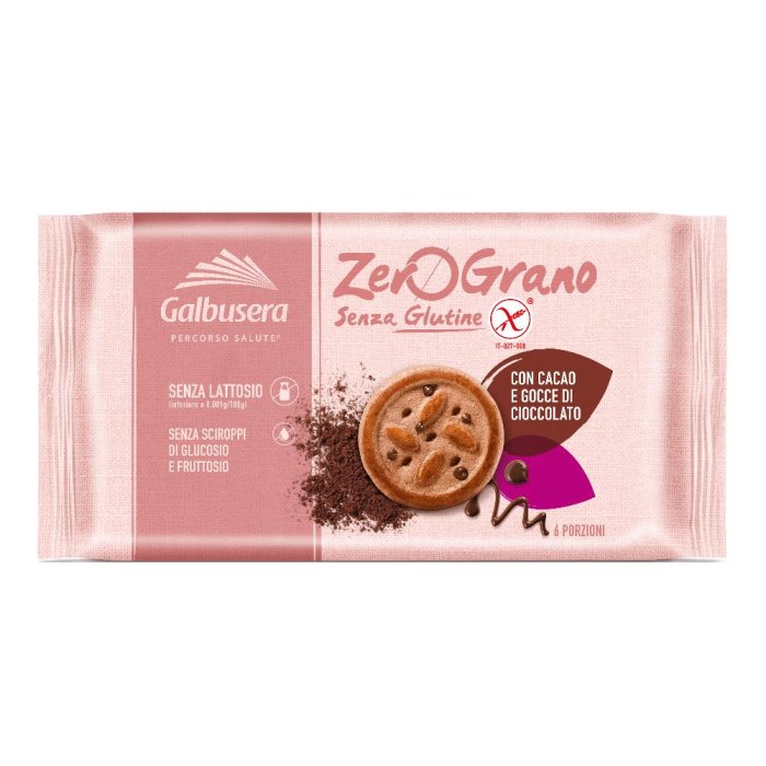 Galbusera Percorso Salute Alimenti senza Glutine Zerograno Frollino con Gocce di Cioccolato 220 g