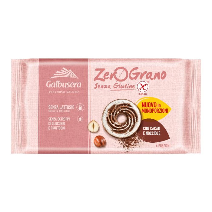 Galbusera Percorso Salute Alimenti senza Glutine Zerograno Frollino Cacao e Nocciole 220 g