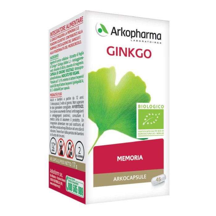 Arkopharma Arkocapsule - Ginkgo Bio Integratore 45 Capsule