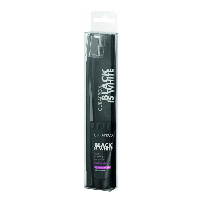 Curaprox Black is White - Set Spazzolino Nero + Dentifricio Sbiancante 10 ml