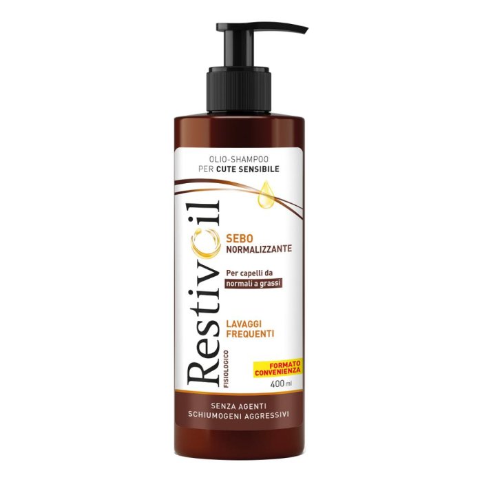 RestivOil Capelli Sani e Splendenti Fisiologico Sebo Normalizzante Shampoo Riequilibrante 400 ml