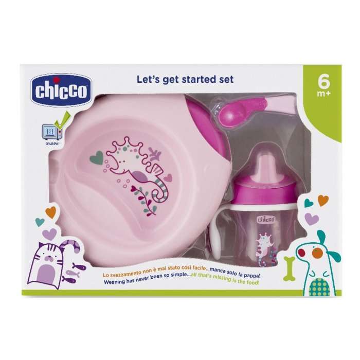 Chicco set pappa rosa 1 set completo +6 mesi