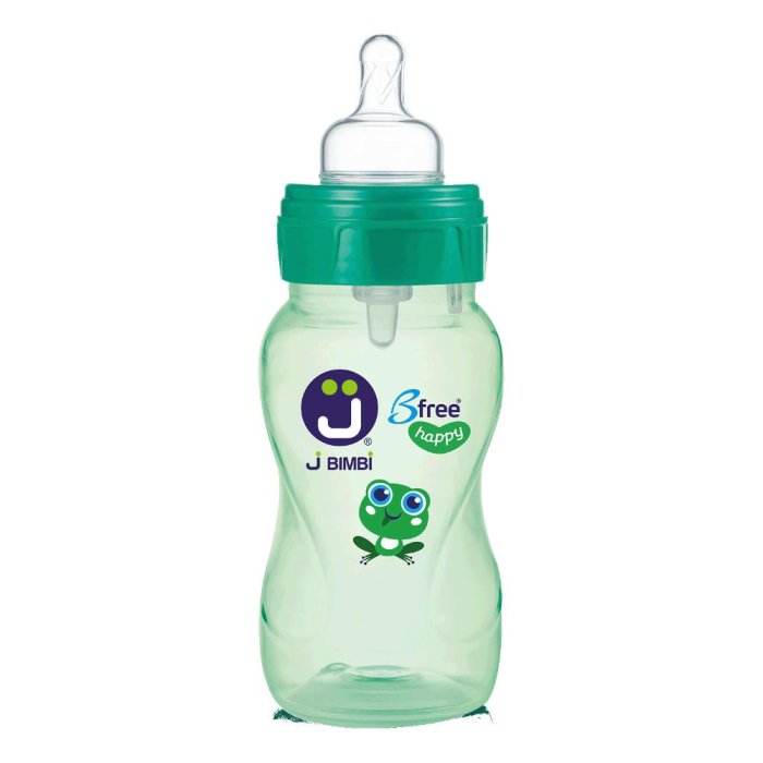 Biberon J Bimbi Bfree verde 260 millilitri anticolica per neonati e bimbi