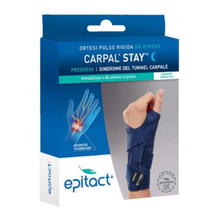 Epitact Carpal Stay tutore polso per tunnel carpale, mano sinistra, taglia M, supporto polsiera ergonomica per dolore notturno e infiammazione
