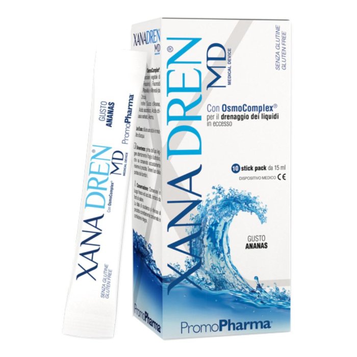 Promopharma Xana - Xanadren MD Integratore Alimentare Gusto Ananas 10 Stick