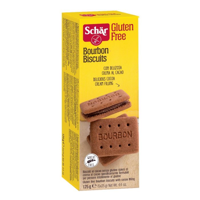Schar Alimentazione senza Glutine Bourbon Biscuits Crema al Cacao 125 g