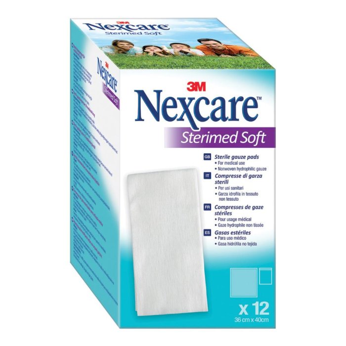 3M Nexcare Sterimed - Soft Compressa di Garza Sterile in TNT 36 x 40cm 12 garze