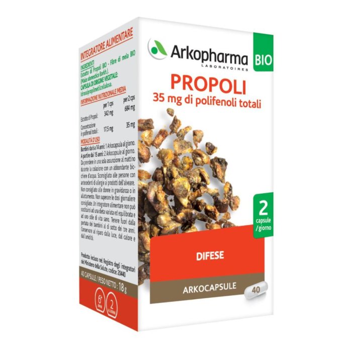 Arkopharma Arkocapsule - Propoli Bio Integratore Alimentare 40 Capsule