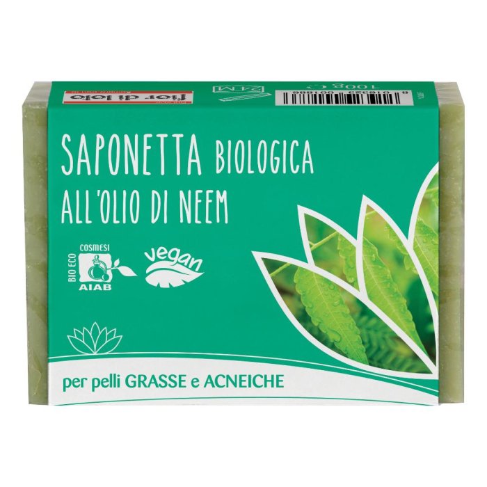 Fior di Loto Saponetta Biologica all'Olio di Neem 100g