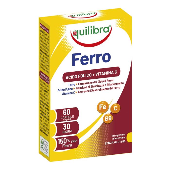 Equilibra Ferro Piu Acido Folico + Vitamina C Integratore 60 Perle
