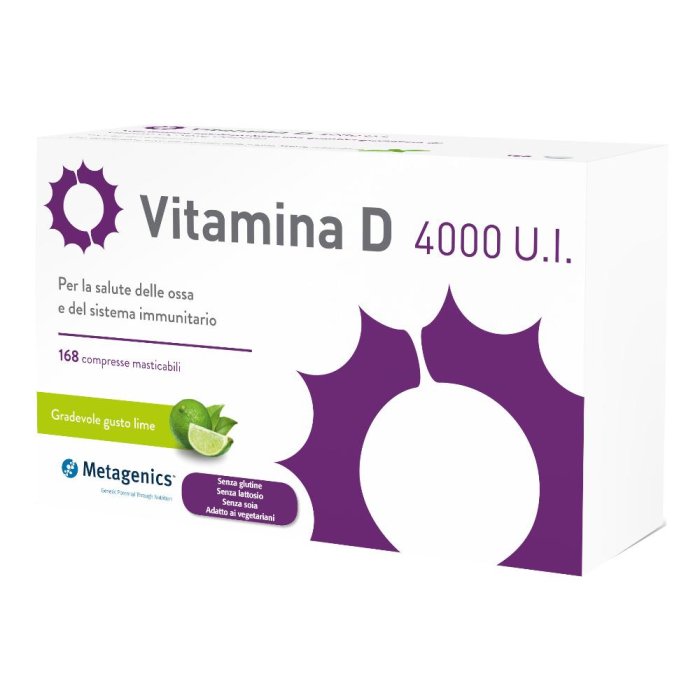 Metagenics Vitamina D 4000UI Integratore per ossa e difese immunitarie 168 compresse masticabili