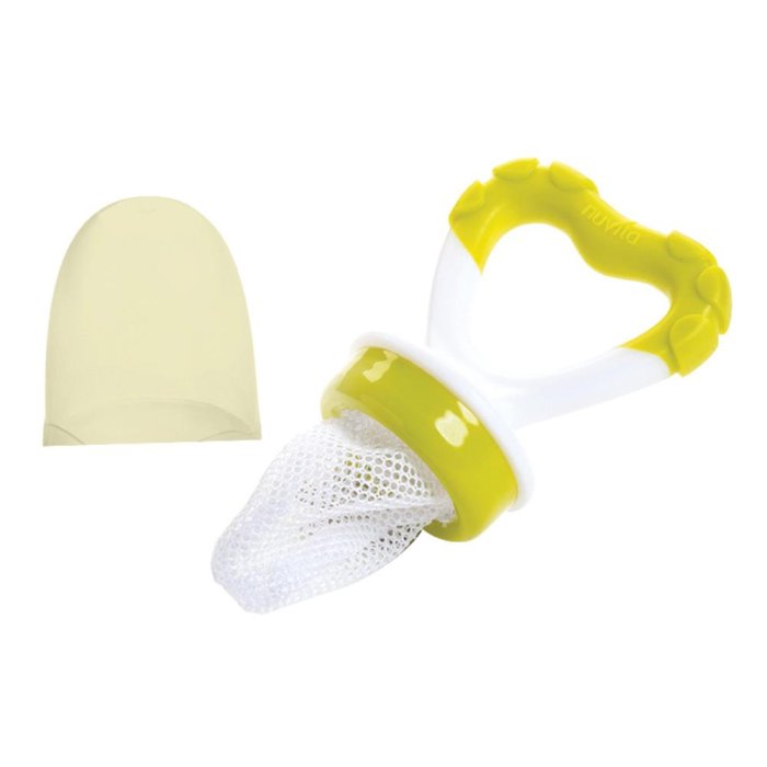 Nuvita Flavorillo Combo verde - succhiotto nutrizionale 2 in 1 con massaggiagengive per dentizione