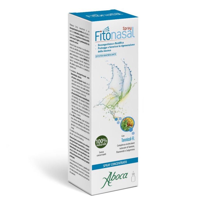 Fitonasal Spray decongestionante naturale 30 ml con Tannisal-FL per naso congestionato