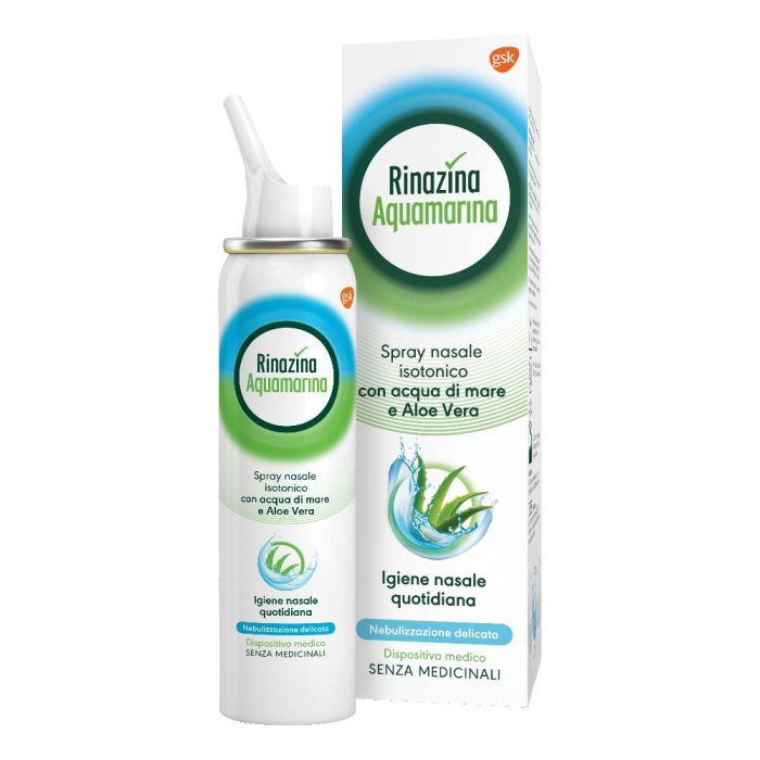 Rinazina Aquamarina Isotonica Aloe Spray Nebulizzazione Delicata 100 Ml