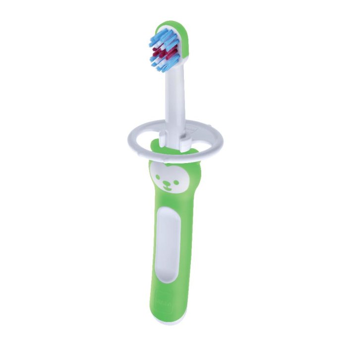 MAM Learn to Brush Set neutro - set spazzolini primi dentini per bambini 5 mesi+