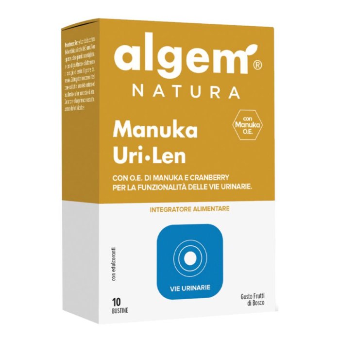 Algem Manuka Uri Len Integratore per il Benessere delle Vie Urinarie con Miele di Manuka – Confezione da 10 Stick