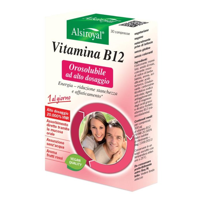 Vitamina B12 Orosolubile Cernavod 30 Compresse Integratore Alimentare per Stanchezza e Sistema Nervoso