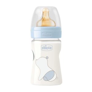 Chicco Artsana Biberon Original Touch 1 Flusso Lento Tettarella Caucciù Blu 150 ml