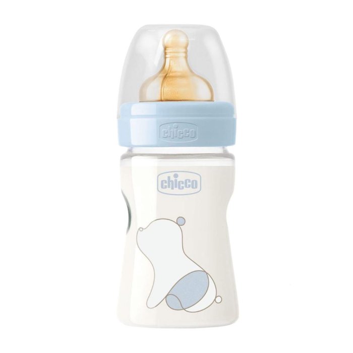 Chicco Artsana Biberon Original Touch 1 Flusso Lento Tettarella Caucciù Blu 150 ml