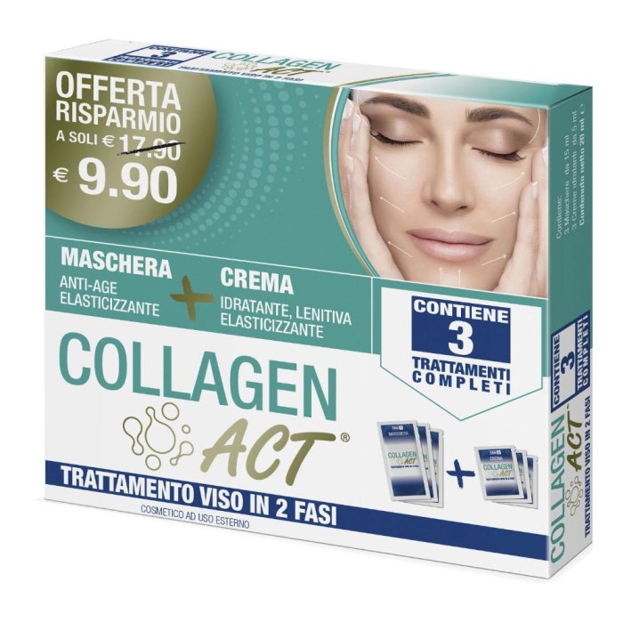 Linea Act Collagen Act - Trattamento Viso 2 in 1 Anti Age Maschera + Crema
