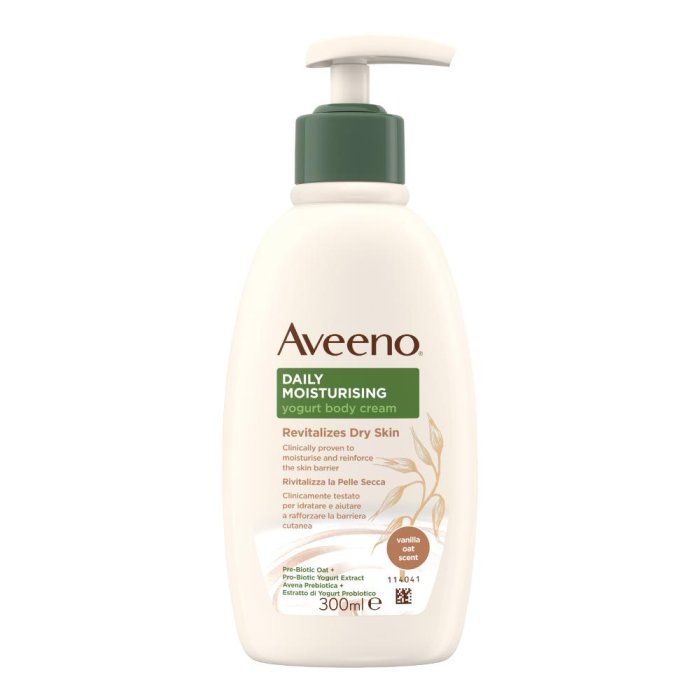 Aveeno Lenitivo Idratante Crema Corpo Yogurt Vaniglia & Avena Lenitiva Nutriente 300 ml