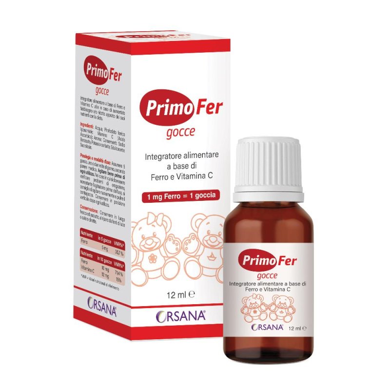 Orsana Primofer Gocce Integratore di Ferro e Vitamina C per Bambini 12ml Orsana Primofer Gocce Integratore di Ferro e Vitamina C per Bambini 12ml