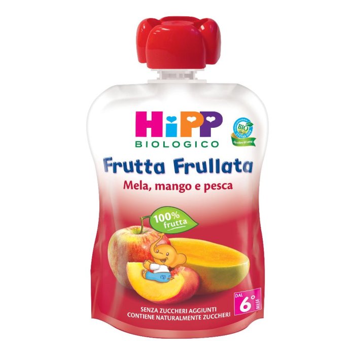 Hipp Mela Mango Pesca Frutta Frullata Biologica Alimento per l'Infanzia 90g