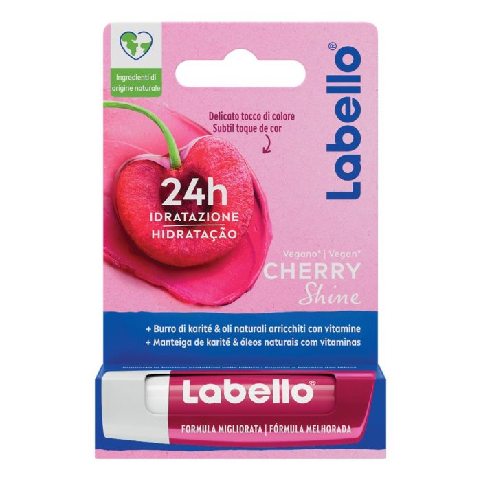 Labello Cherry Shine: Balsamo Labbra Idratante con Aroma di Ciliegia e Colore Rosso 5,5ml