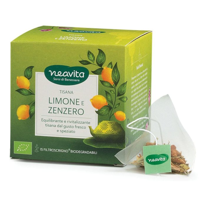 Tisana biologica Neavita Limone e Zenzero - 15 filtri da 3g