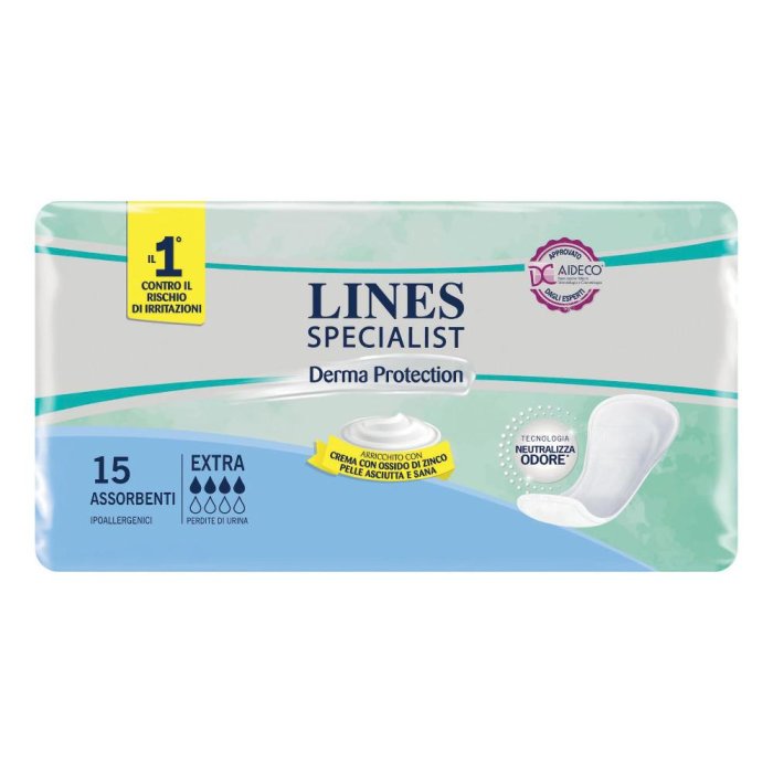Lines Specialist Derm Assorbenti per Incontinenza Sagomato Extra 15 Pezzi