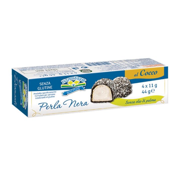 Happy Farm Alimenti senza Glutine Prestige Perla Nera Dolcezze al Cocco e Cioccolato 44 g