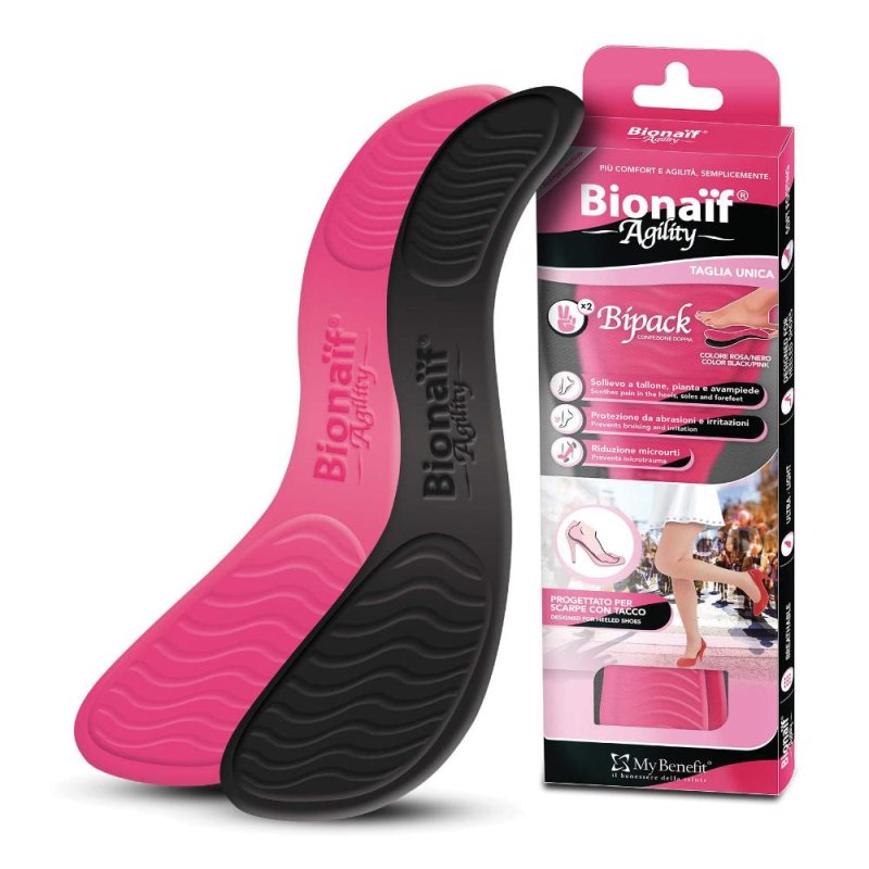 Bionaif Agility sottopiede rosso/nero - plantare ergonomico ammortizzante