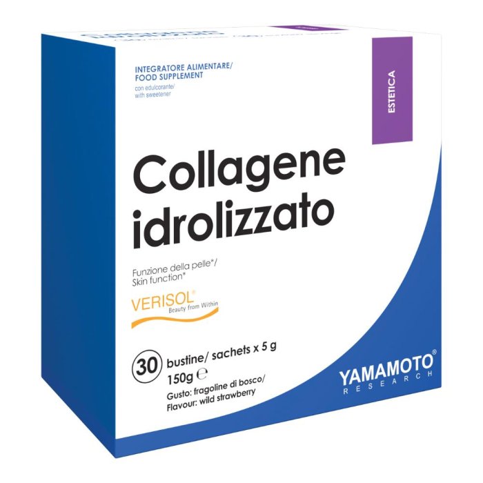 Yamamoto Collagene Idrolizzato 30 Bustine – Integratore di Collagene Marino per Pelle, Articolazioni e Capelli