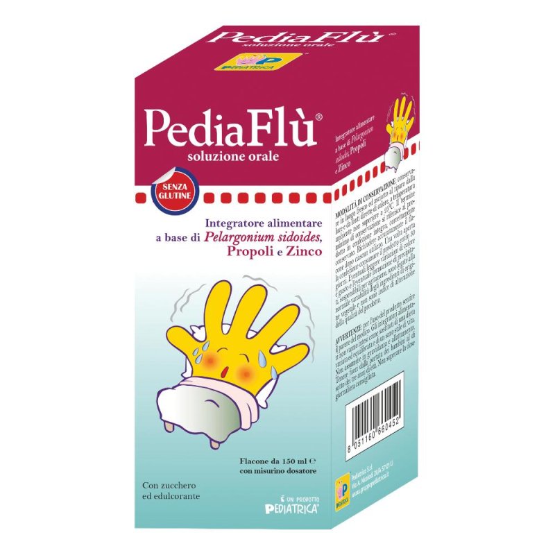 Pediaflù sciroppo bambini con pelargonium, propoli e zinco 150 ml
