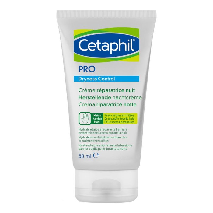 Cetaphil PRO - Crema Riparatrice Mani Notte Pelle Molto Secca e Screpolata 50 ml
