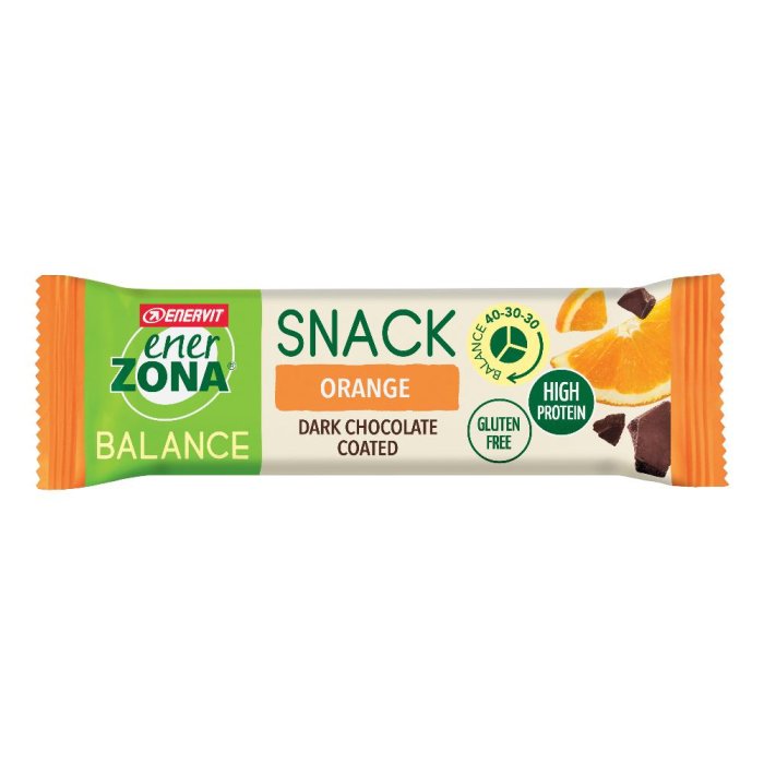 EnerZona Snack Balance Orange Barretta Gusto Arancia e Cioccolato Fondente 33 Grammi
