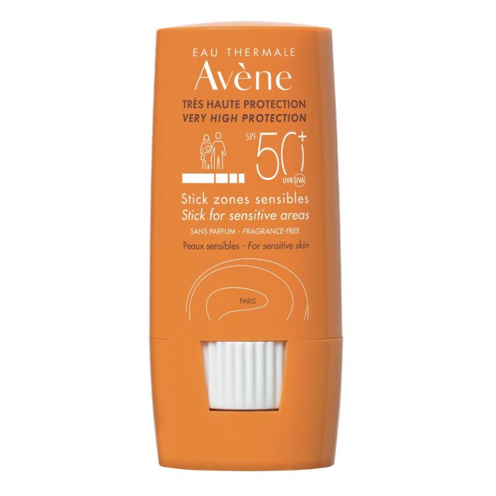 Avène stick zona sensibili spf 50+ 8 g: protezione solare molto alta per zone delicate