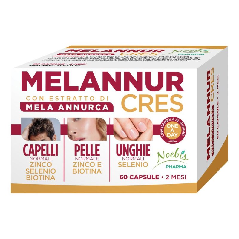Melannurcres 60 capsule - integratore a base di mela Annurca per capelli e unghie