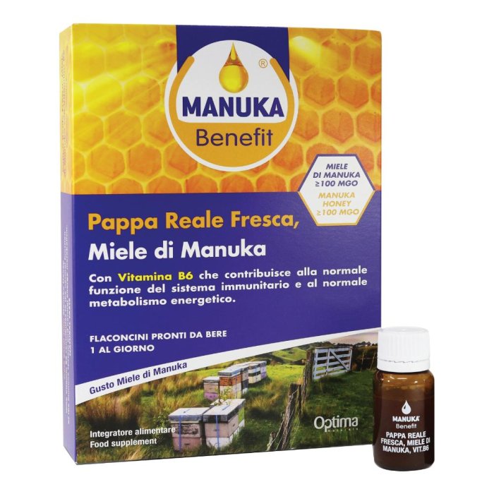 Optima Naturals Manuka Benefit - Pappa Reale Miele Vitamina B6 10 Flaconcini