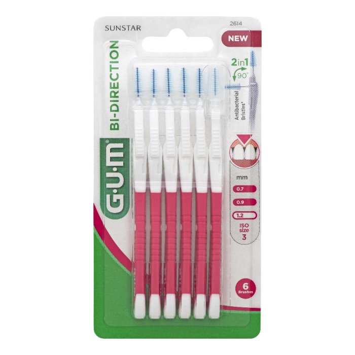 GUM Scovolino Interdentale Bi-Direction Punta Fine 6 Pezzi