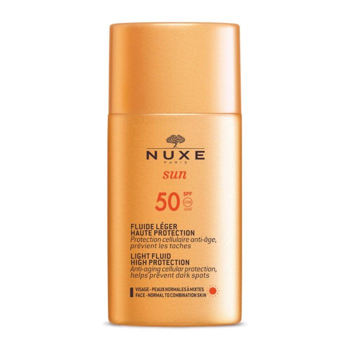 Nuxe Sun Fluido Leggero Alta Protezione SPF50 50ml - Protezione solare viso leggera e resistente