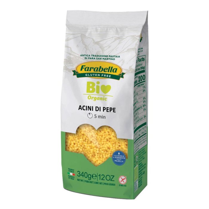 Farabella Pasta Bio Acini 340 g | Pasta Acini Biologica Senza Glutine