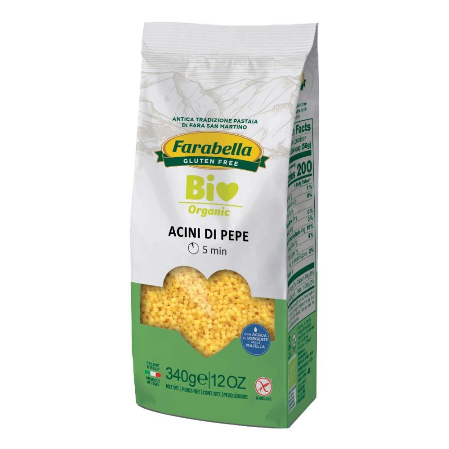 Farabella Pasta Bio Acini 340 g | Pasta Acini Biologica Senza Glutine Farabella Pasta Bio Acini 340 g | Pasta Acini Biologica Senza Glutine